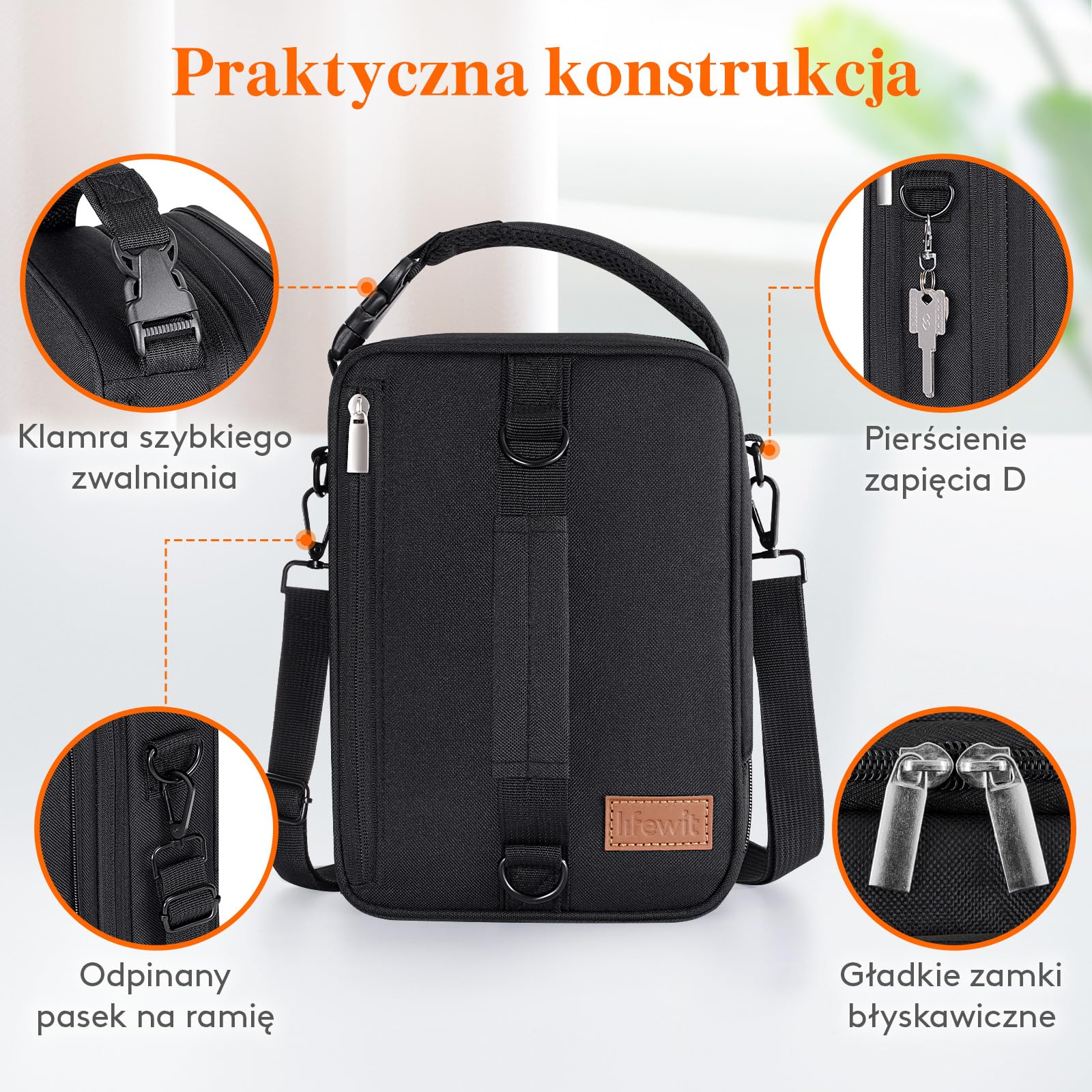 Lifewit Rozszerzalna torba na lunch, przenośna torba chłodząca, mała, z szelkami i 2 opakowaniami lodowymi, izolowana torba na lunch dla kobiet i mężczyzn, torba chłodząca do pracy, szkoły, 8,2 l