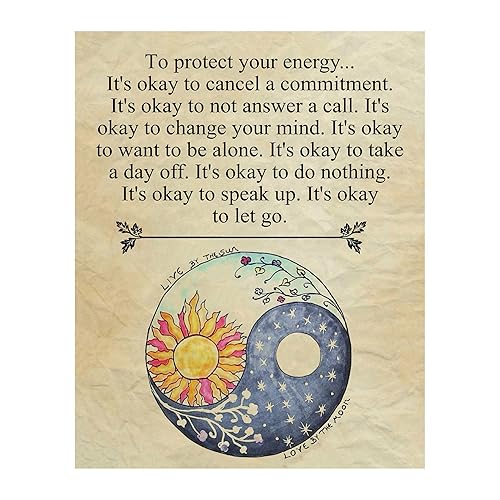 Miniatura 1 de "Protect Yourself- Live & Love"- Inspirational Wall Art- 8 x 10" Poster Print-Ready to Frame. Modern Zen, Parchment Print Design Decor for Home,