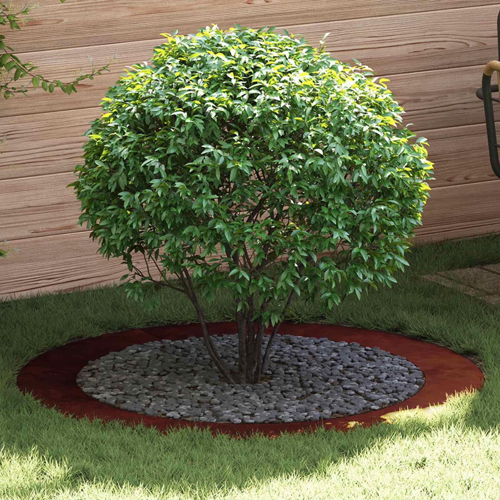 Anillo de árbol plano de acero duradero con acabado marrón premium para paisajismo exterior