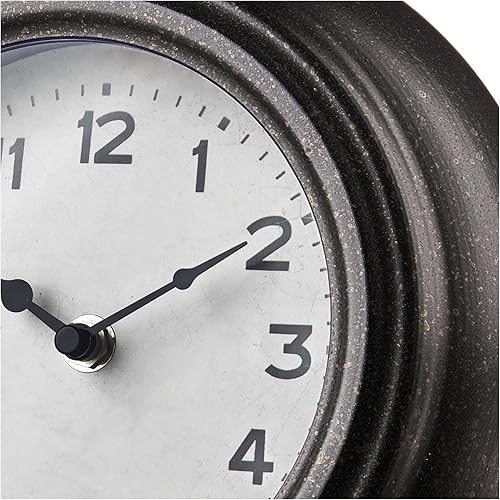 Miniatura 5 de Creative Co-Op Reloj de repisa metálica negra