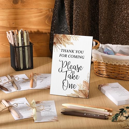 Miniatura 5 de Sintuff Juego de 50 regalos de baby shower para invitados, 1 letrero de agradecimiento por venir, 50 bolígrafos, 50 tarjetas de agradecimiento con