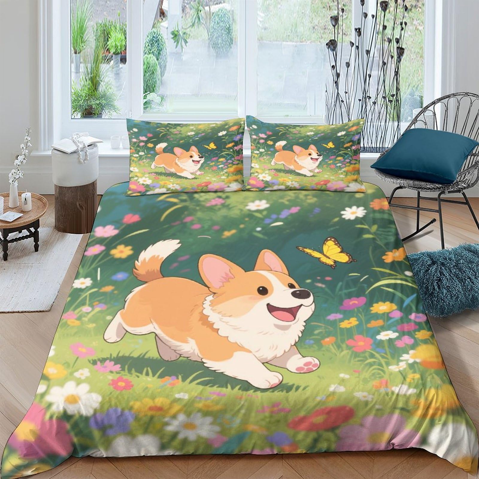 Housses de couettes 3D animaux mignons king parure de lit 3 pièces microfibre respirante
