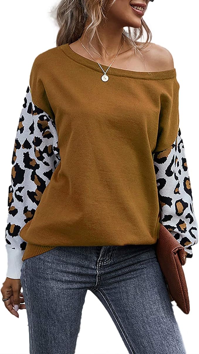 womens leopard print sweater