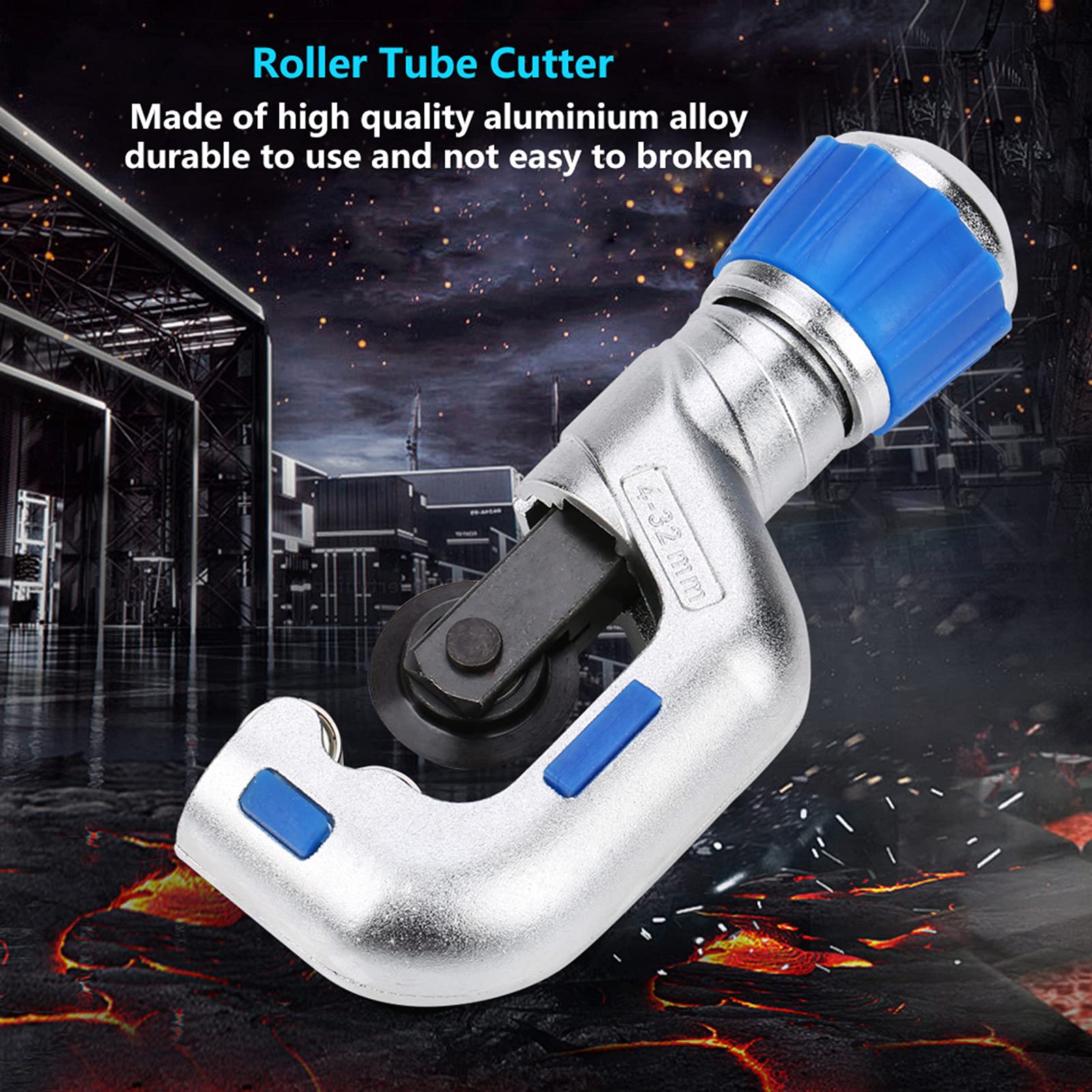 Generic Ball Bearing Pipe Cutter Tube Cutting Tool, Aluminium Alloy, High Accuracy Cutting, Flexible and Smooth, Non slip Handle, for Copper Tubes, Aluminum Tubes, Stainless Steel Pipes, 4-32mm