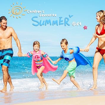 Kids Swim Vest with Cape, Water Wings Toddler Adjustable Shoulder Straps Children Arm Floaties for 22-30-40-50lbs Boys/Girls Swimming Jacket for Pool Learn to Swim Sea Beach Lake Training