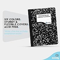 Vista 4 de Enday Cuadernos de composición de papel rayado universitario, cuaderno de composición de mármol negro, libros de composición de primera calidad