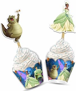 "The Princss and the Frog Cupcake Wrapper– Fairy Tale Birthday Party Supplies – Magical Cupcake Decoration Wraps for Girls Birthday Party – Princss Theme, Dessert Table, and Party Décor"