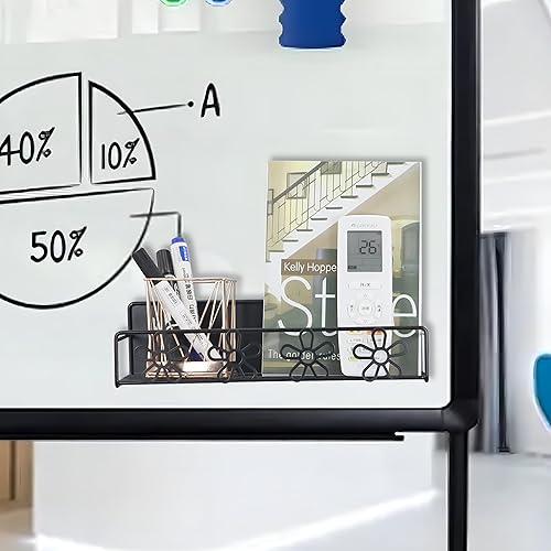 Miniatura 7 de Paquete de 2 organizadores magnéticos para especias de flores, negro, accesorios de cocina para refrigerador o montaje en pared y puerta,