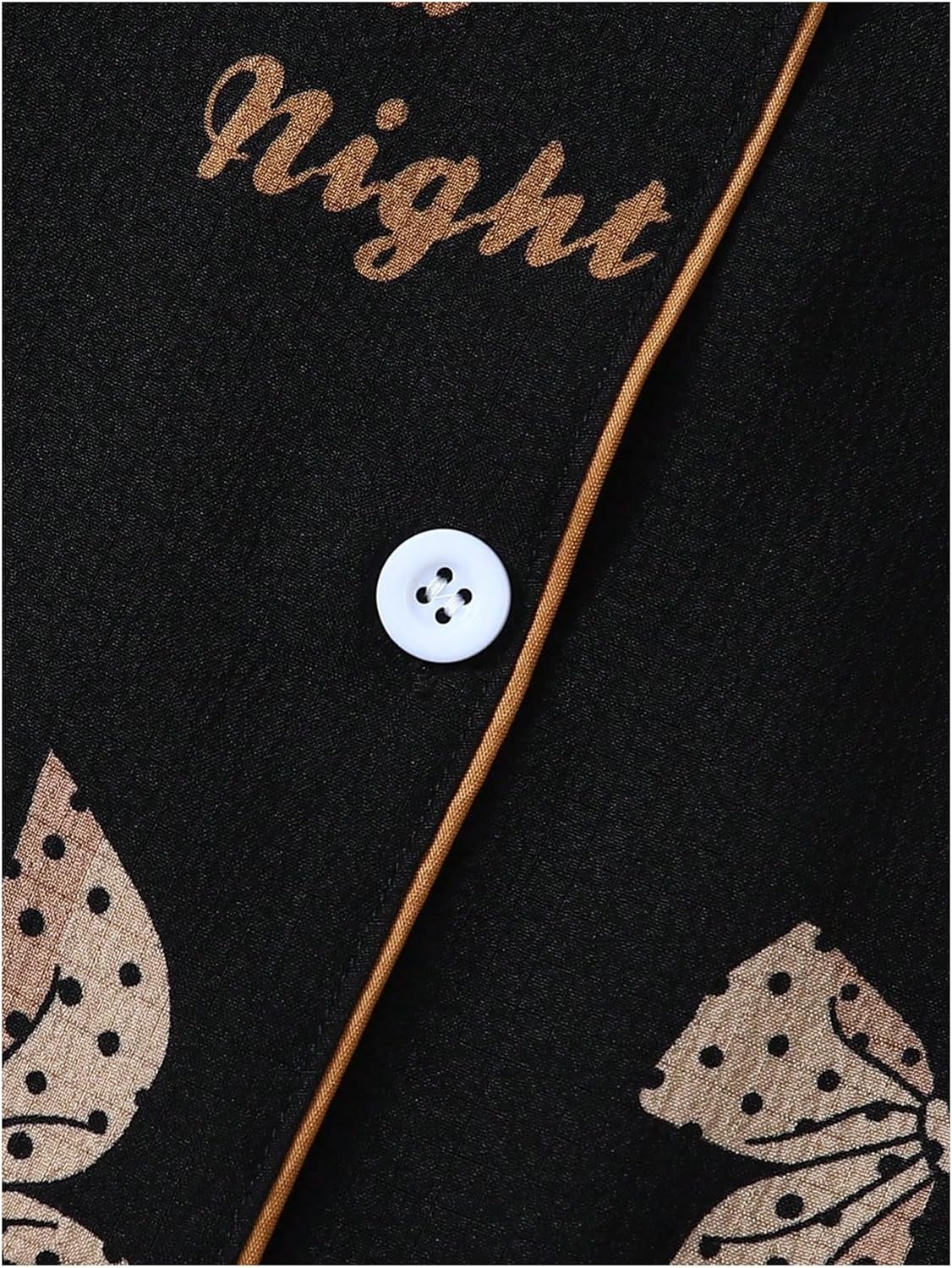 WDIRARA Women's Bow Letter Graphic Pajama Sets Short Sleeve Button Down Shorts Pjs 2 Piece Sleepwear - Image 4