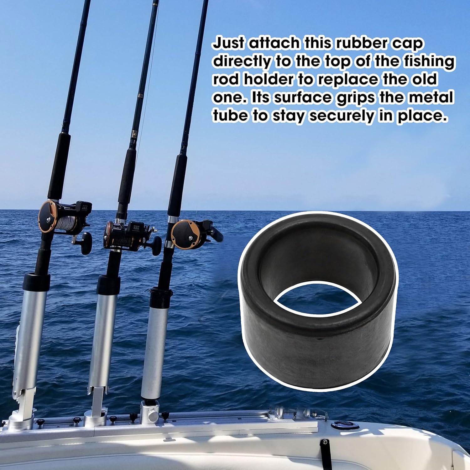 50Pcs Rod Holder Insert Sleeves, Rubber Cap, Fit 2" (49-51mm) Tube with 2mm Wall Thick, Fishing Rod Tree Holder Caps, Pole Carrier Protectors Tackle for Rest Rack Boat