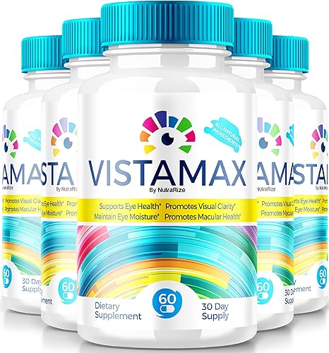 NutraRize Paquete de 5 cápsulas Vistamax, cuidado de los ojos totalmente natural y saludable, fórmula premium para los ojos, suplemento máximo para