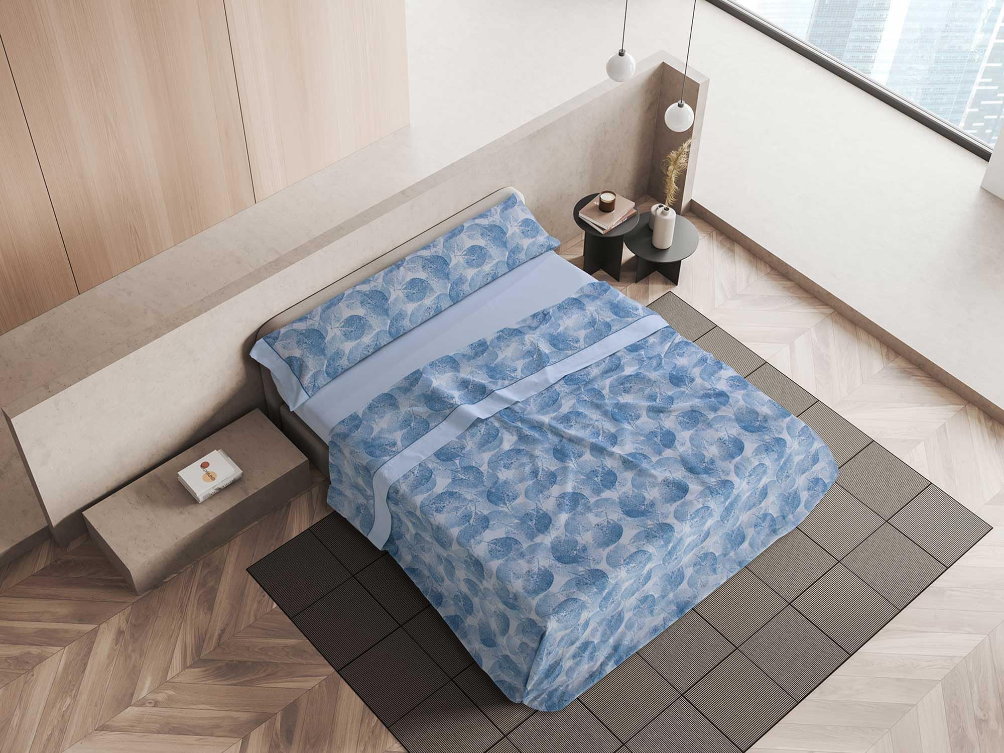 Mantas MoraSet of combined cotton sheets + pillowcases - 3/4 pieces - 144 thread count - interseason pattern - M90 model