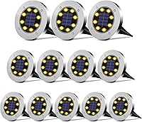 Vista 7 de Luces solares para exteriores, paquete de 16, luces solares para jardín al aire libre, impermeables, camino brillante, luz incrustada en el suelo