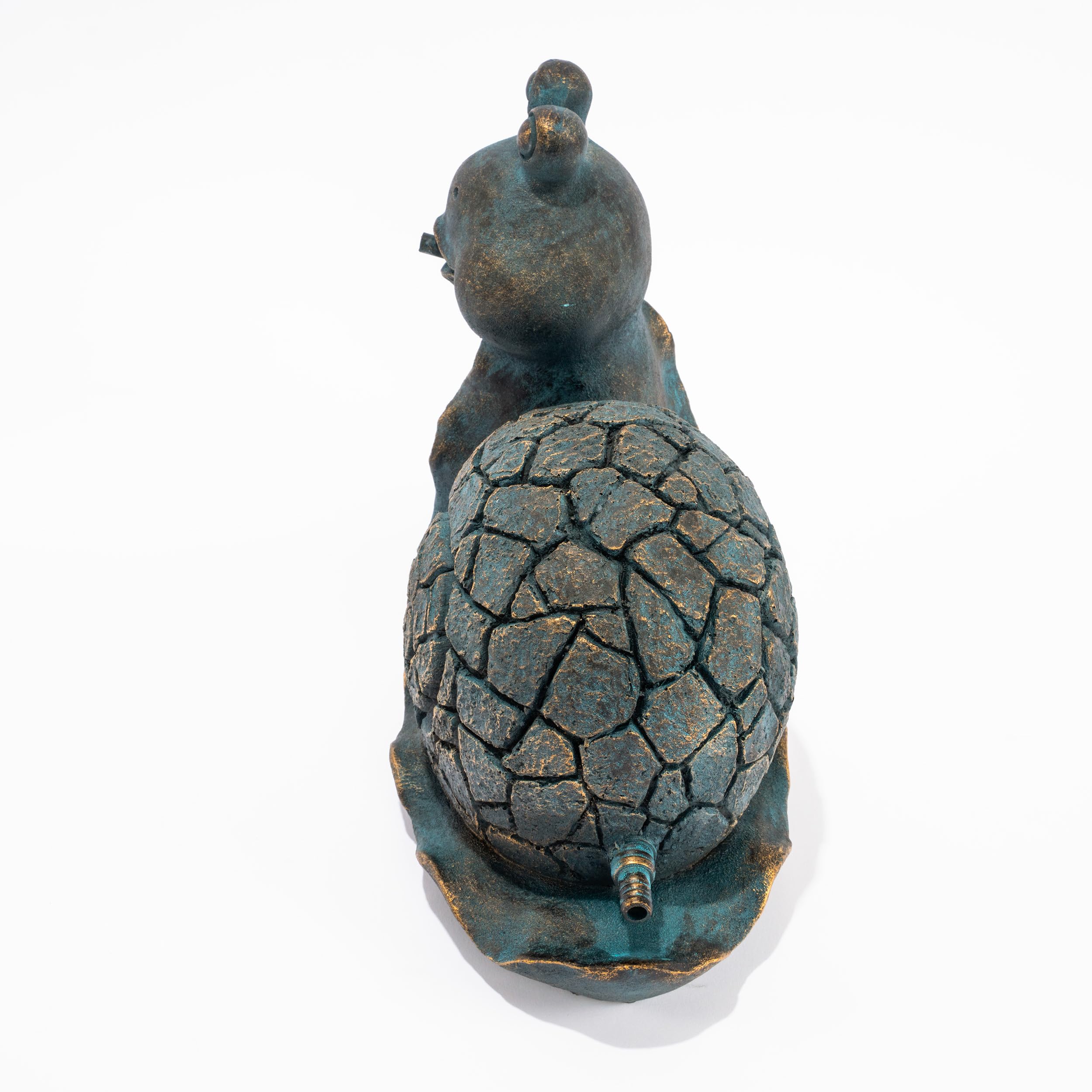 Esotec Wasserspeier Figur Schnecke Emilius, Altkupfer Design, Gartenteich Wasserspiel, Teichfigur, Gartenfigur, Wasserlauf Deko, H=22,5cm 100773