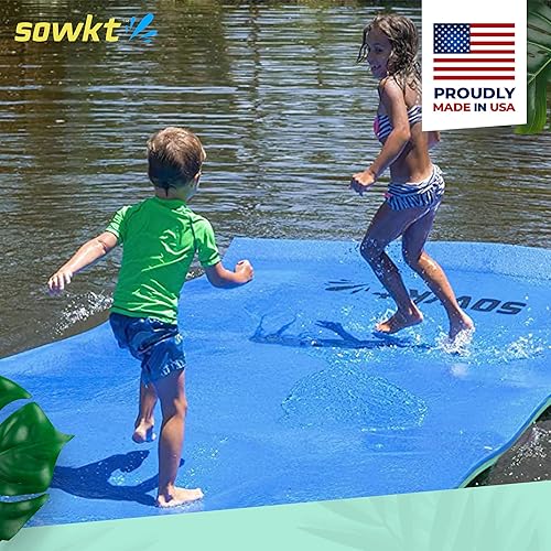Miniatura 7 de Alfombrilla flotante prémium fabricada en Estados Unidos (9 x 6, 12 x 6 y 18 x 6 pies) para lagos y piscinas, ideal para el lago, piscina, barco o
