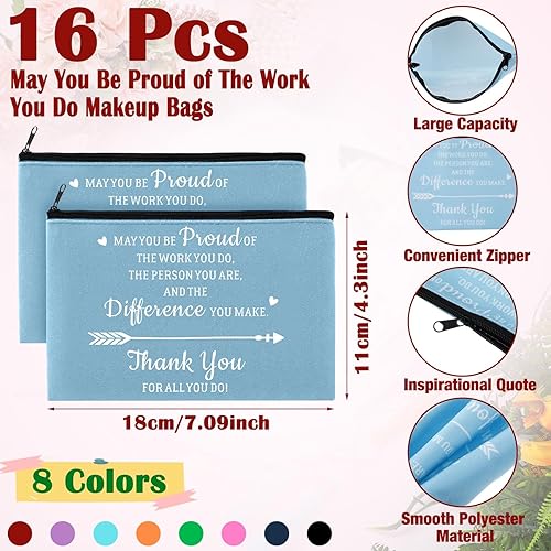 Miniatura 2 de Cholemy 32 bolsas de maquillaje con bolígrafos retráctiles, regalos de agradecimiento para compañeros de trabajo, regalos de agradecimiento con