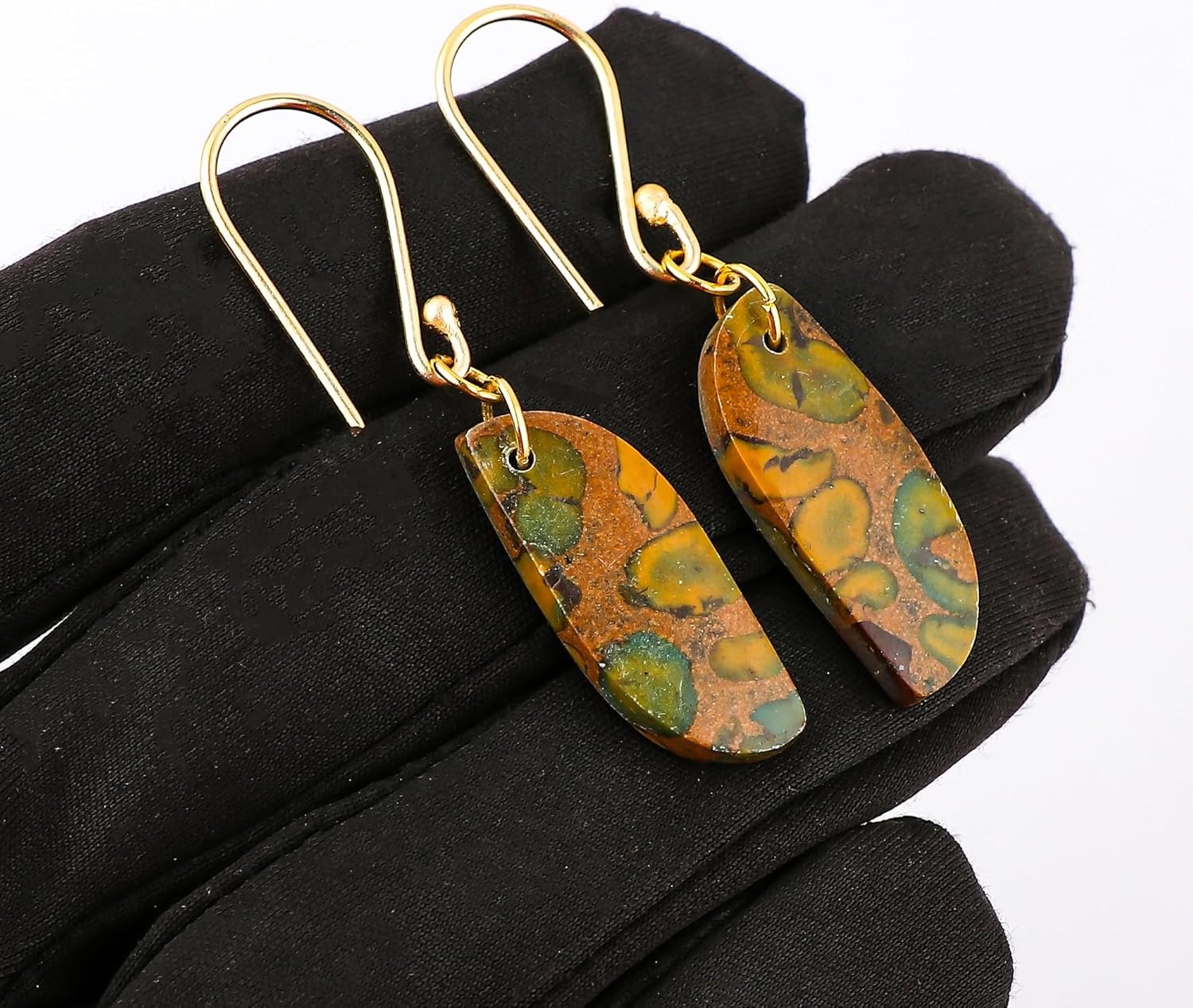 Natural Dangle Earrings, Gemstone Jewelry, Gold Hook, Handcrafted Gift for Her, 25-30 Carat - Image 4