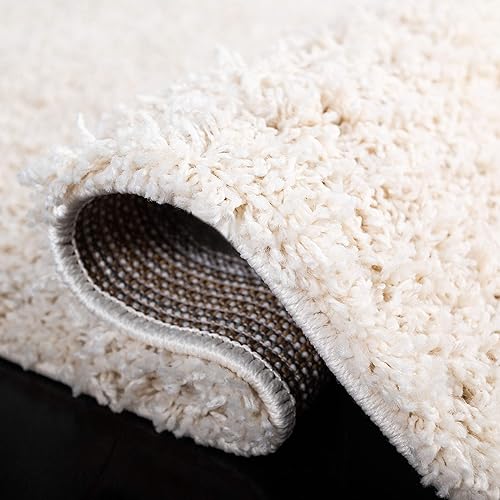 Vista 6 de SAFAVIEH Venus Shag Collection - Alfombra decorativa, 2 pies 7 pulgadas x 5 pies, color marfil, diseño sólido, no desprende pelusa y de fácil