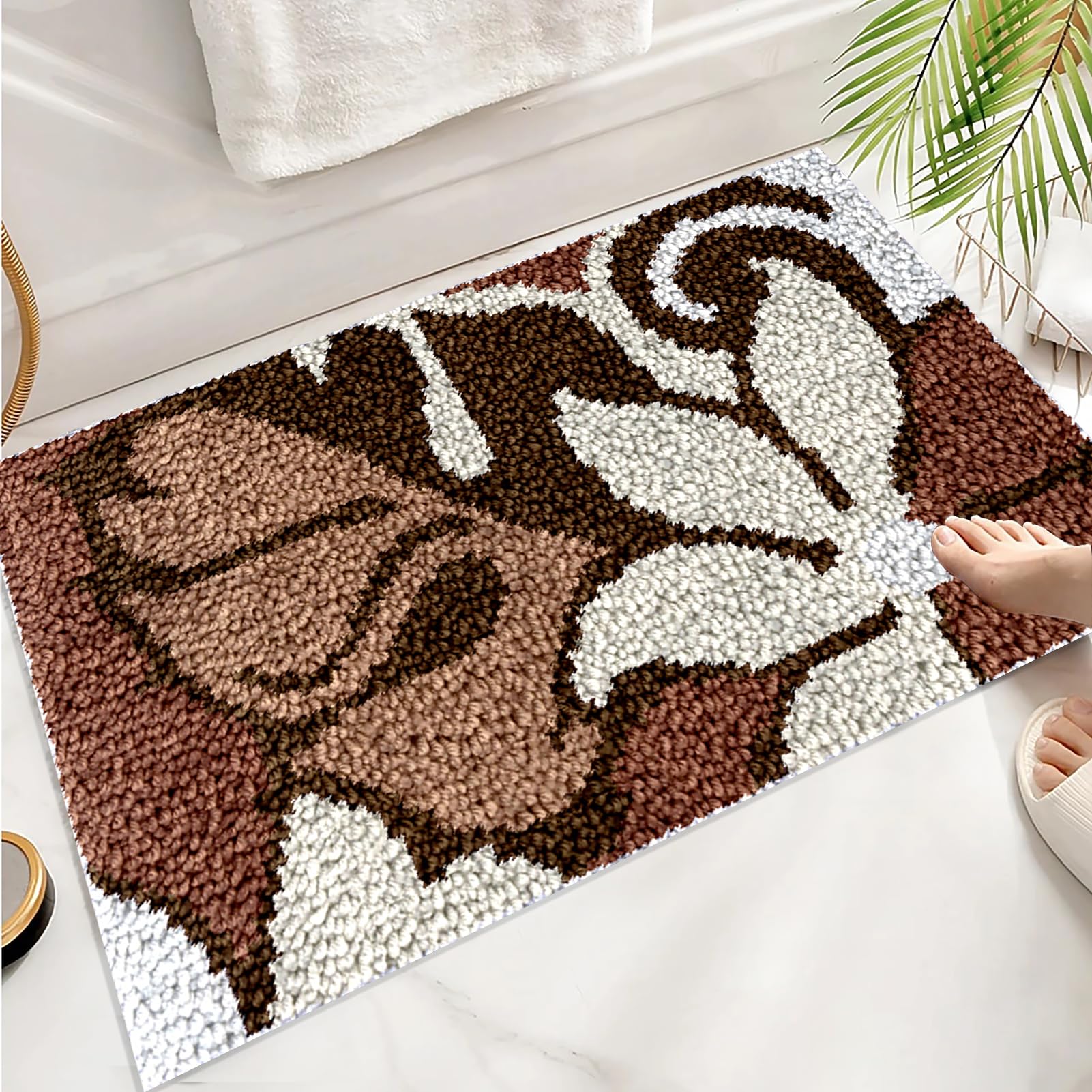 61 x 87 cm Kit Tapis au Point Noué Latch Hook Kit Tapis avec Crochet à Loquet Bricolage Tapis Kit de Tapis de Crochet Création de Tapis et Canvas Crochet inachevé Tapis à Nouer Soi-Même