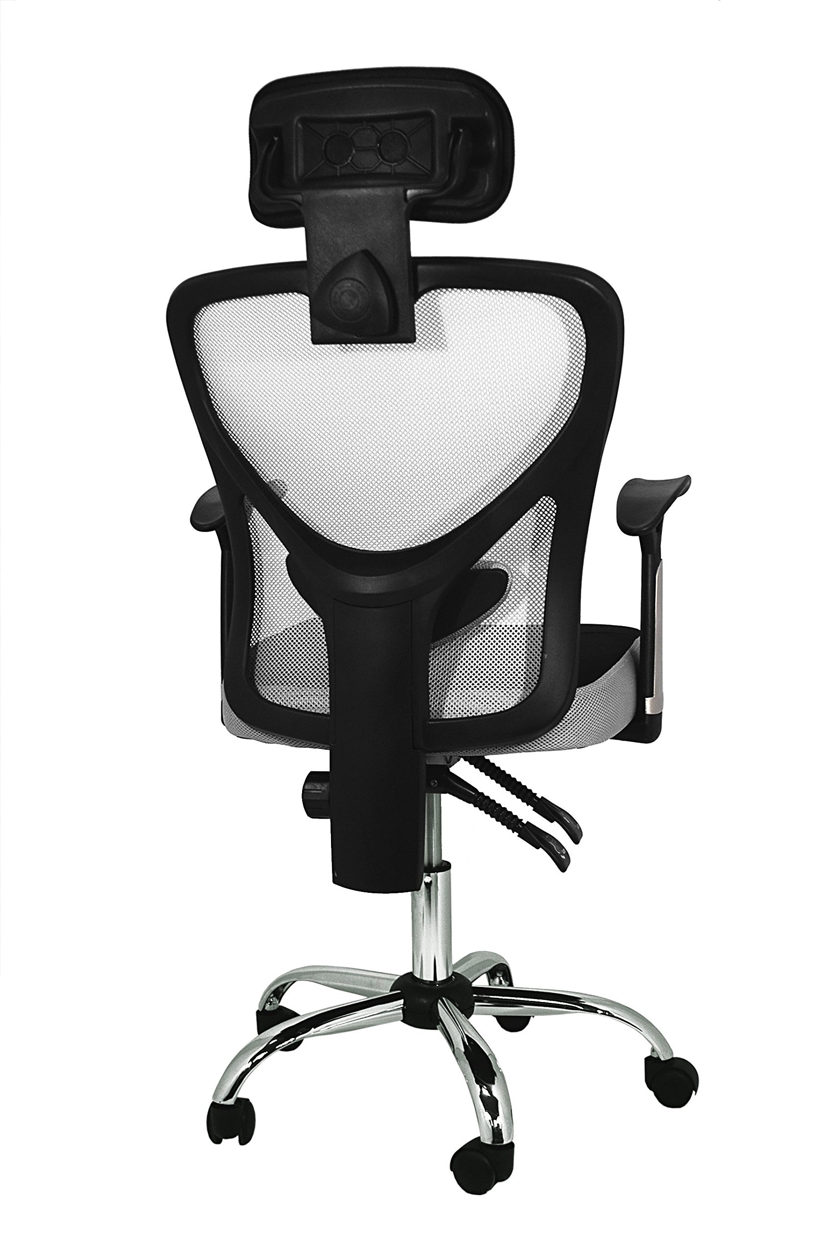 La sedia spagnola Ronda Sedia da ufficio con poggiatesta 66x62x125 cm grigio e nero