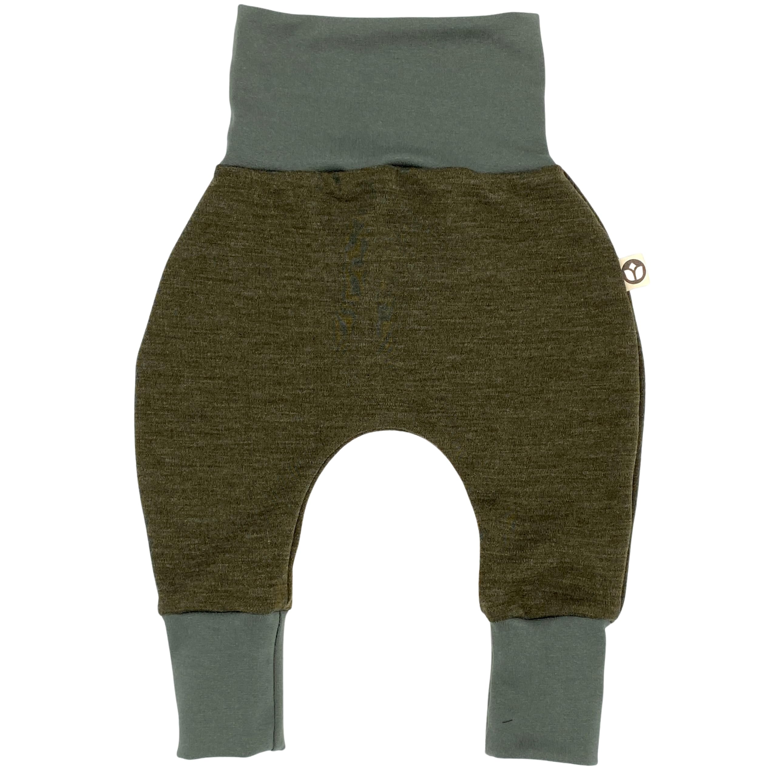 Tulipanelli Handmade Babyhose aus Merino Schurwolle - Wollhose für Babys und Kleinkinder aus Merino Wolljersey - Mitwachshose aus Merinowolle - Größen 50-74 | 68-86 | 92-104
