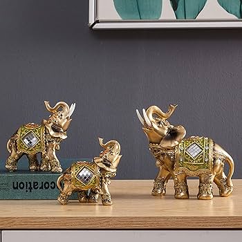 Amazon.co.jp: 象 置物 ゾウ 象の彫刻 かわいい 動物 オブジェ
