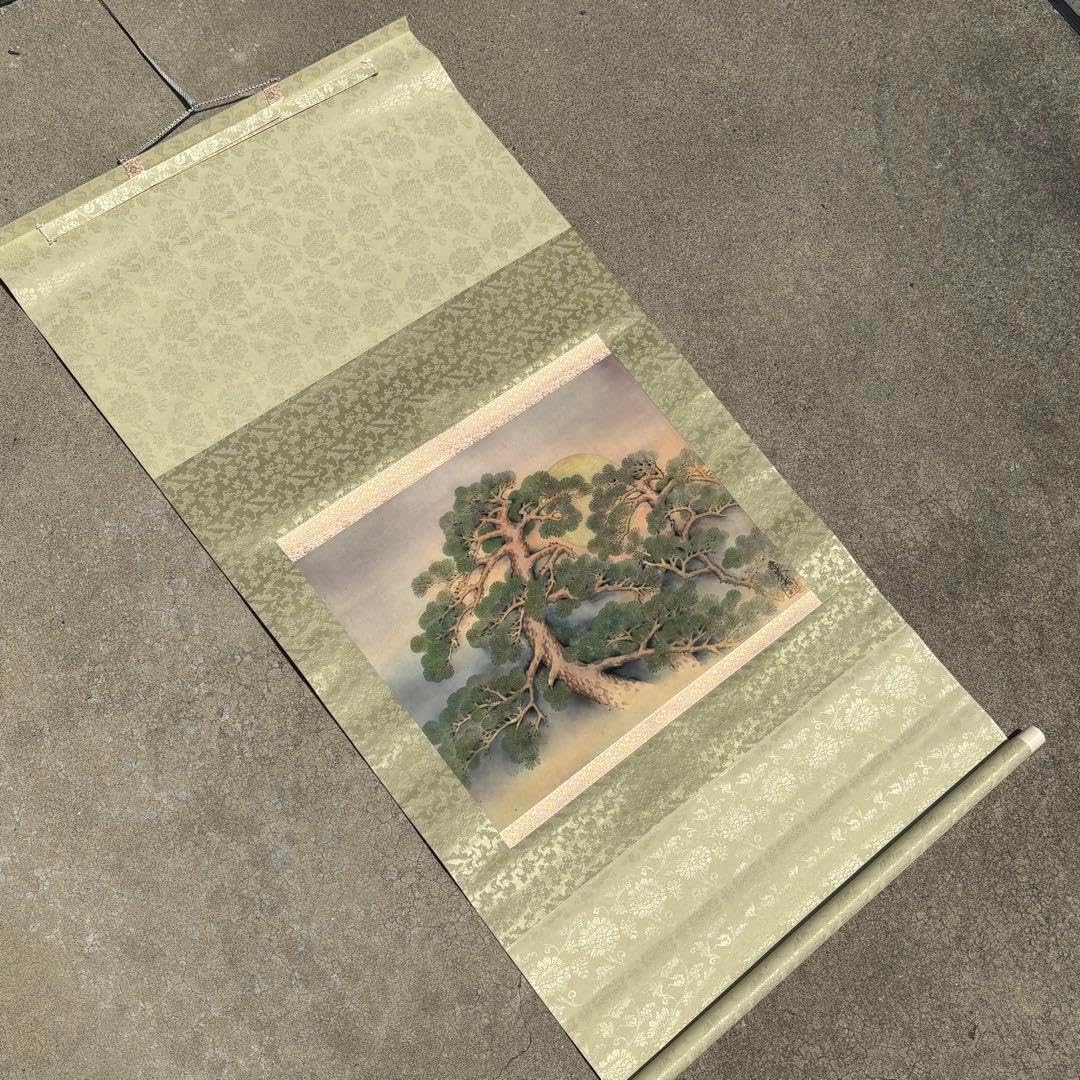 時代年代物 掛軸 水墨画 在銘 松に双鶴 日本画 時代年代物 掛軸 水墨画 在銘 松に双鶴 日本画 - メルカリ