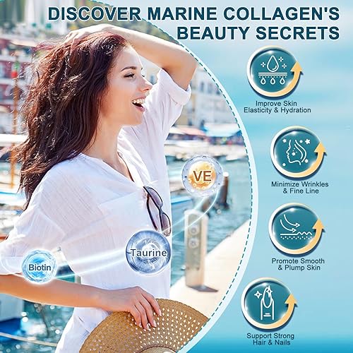 Miniatura 4 de DRFOSTER Polvo de péptidos de colágeno marino para apoyo articular, colágeno hidrolizado de pescado tipo I y III con MSM + GC, ácido hialurónico y