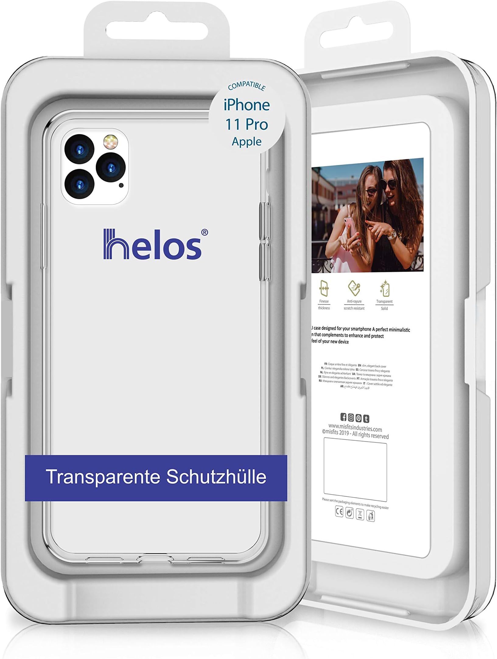 Helos Transparent Gel Case - Protective Case - Mobile Phone Case - Apple iPhone 11 Pro