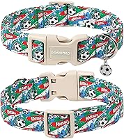 Vista 128 de DOGWONG Collar de perro Airtag de algodón y cáñamo, collar resistente para perros con soporte para Airtag, collares verdes para perros pequeños