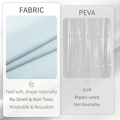 Miniatura 4 de ALYVIA SPRING - Forro de tela impermeable para cortina de ducha, cortina de tela lavable para baño - Tamaño estándar 72 x 72, azul