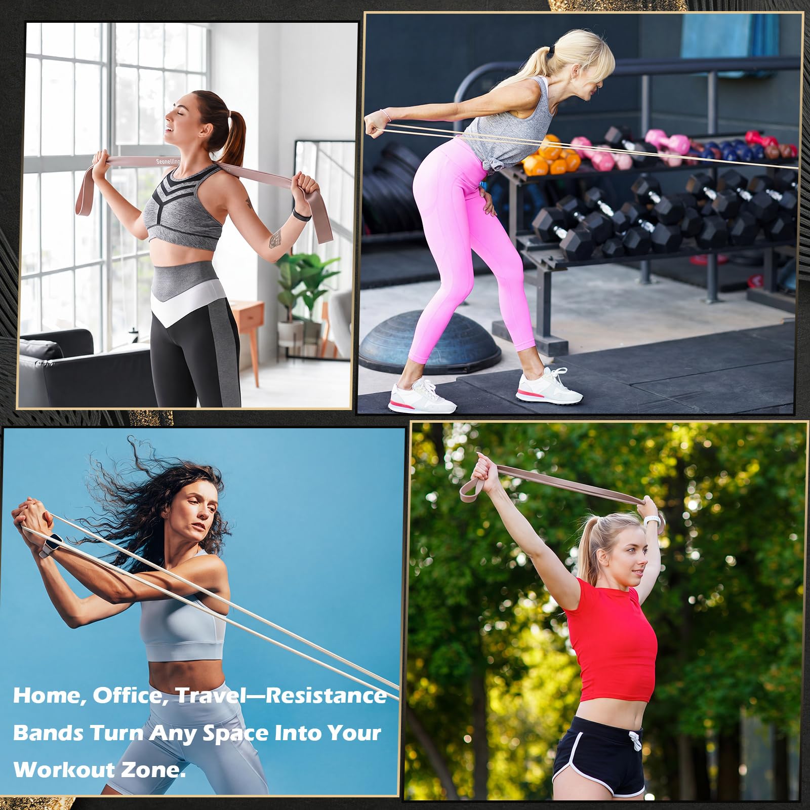Seenelling 5 fasce di resistenza di livello | Fasce di assistenza per trazioni, esercizi per allenamento completo del corpo, assistenza per trazioni, stretching