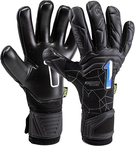 Rinat Xtreme-Guard - Guante de portero de entrenamiento superior sin pin Negro, Dorado/Nark
