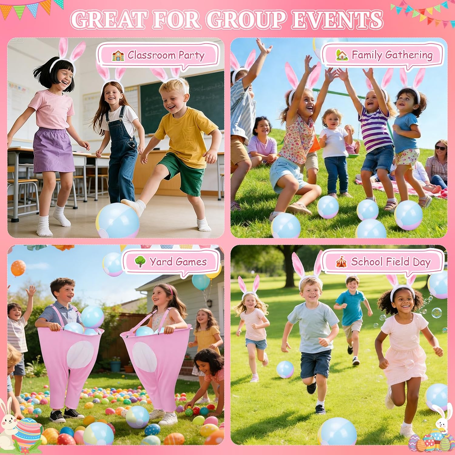 Easter Games for Kids–Funny Active Bunny Pants Tossing Game, Outdoor Easter Party Game, Perfect Yard & Classroom Group Game, Ages 4–8