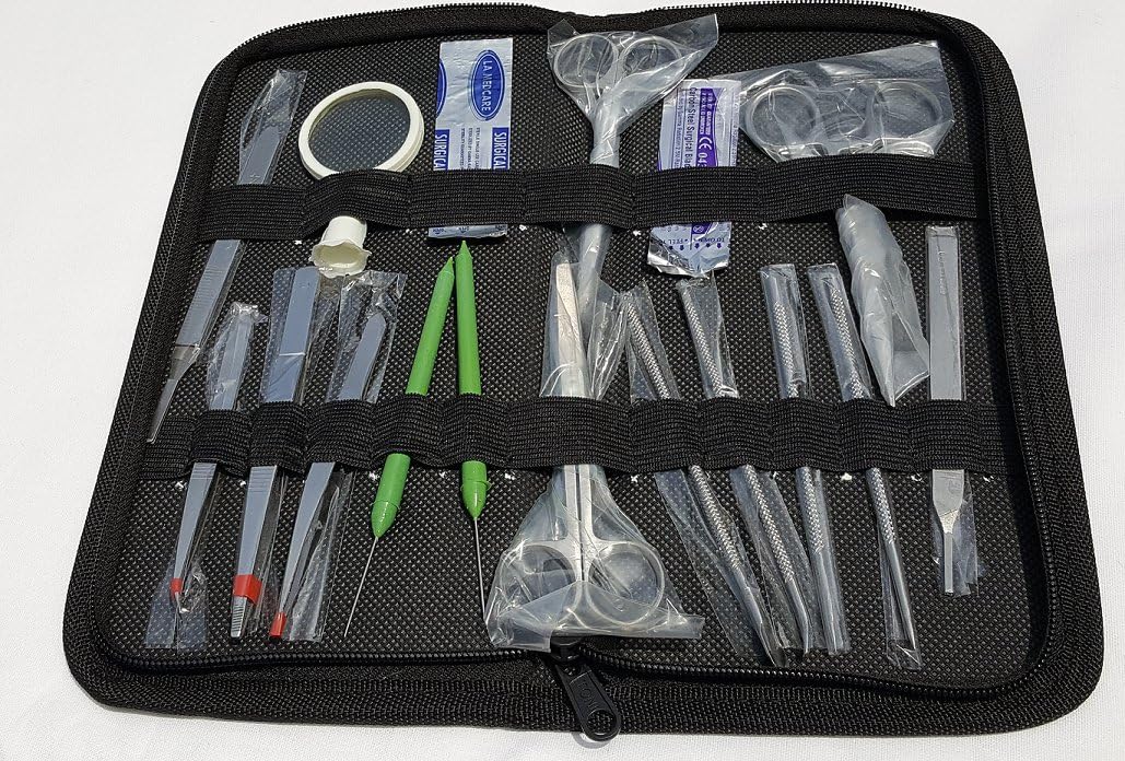 Singhcorp 17 Pcs high grade stainless steel dissecting kit for students & professionals. Great for anatomy, biology lab classes!