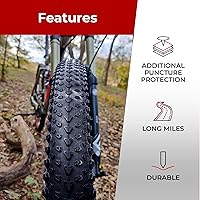 Vista 7 de Fincci Foldable 26x2.10 Mountain Bike Tires - 26 Inch Bike Tires with 1mm Nylon Puncture Proof - Black Kevlar 26 Bike Tyre 60 TPI with Cross Country