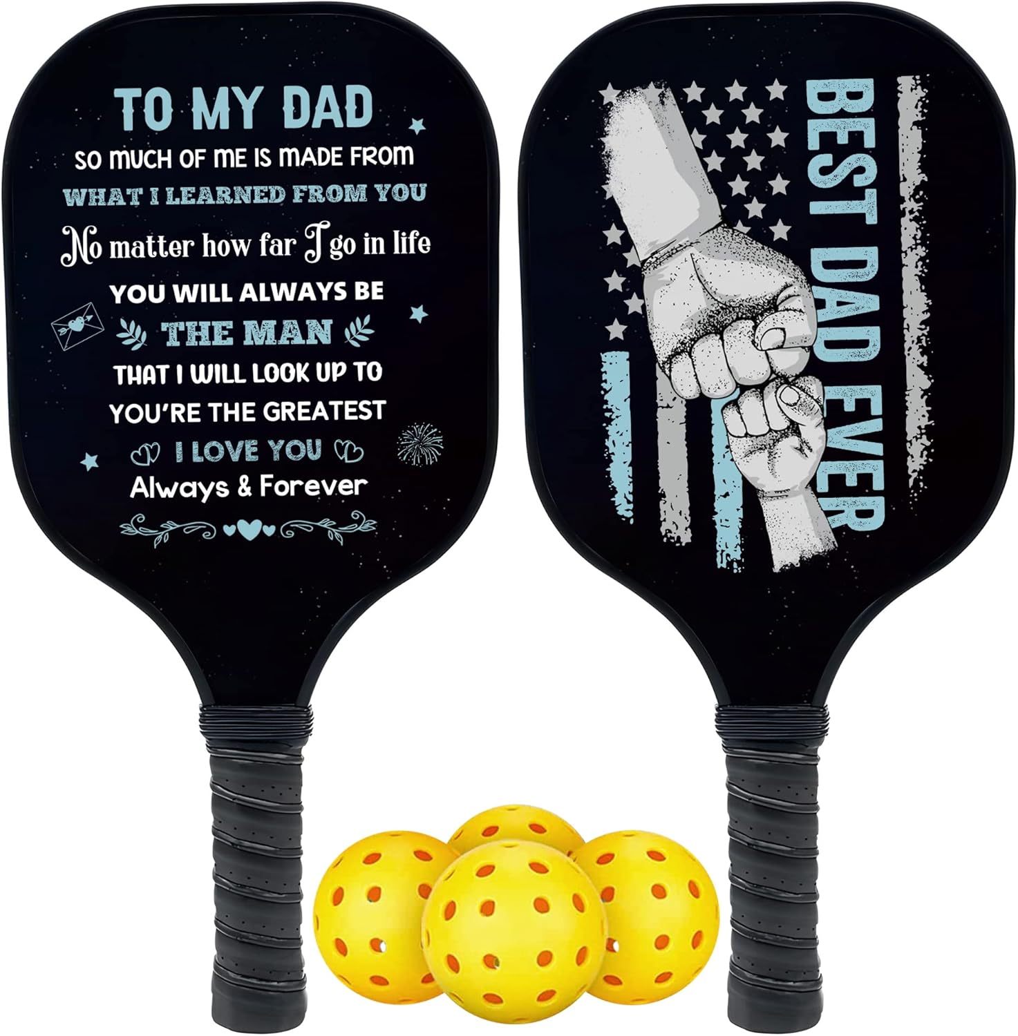 Personalized Pickleball Paddles for Dad, You’re My Hero, Gift for Dad from Son Daughter, Father's Day Birthday Gifts Idea Pickleball Paddles