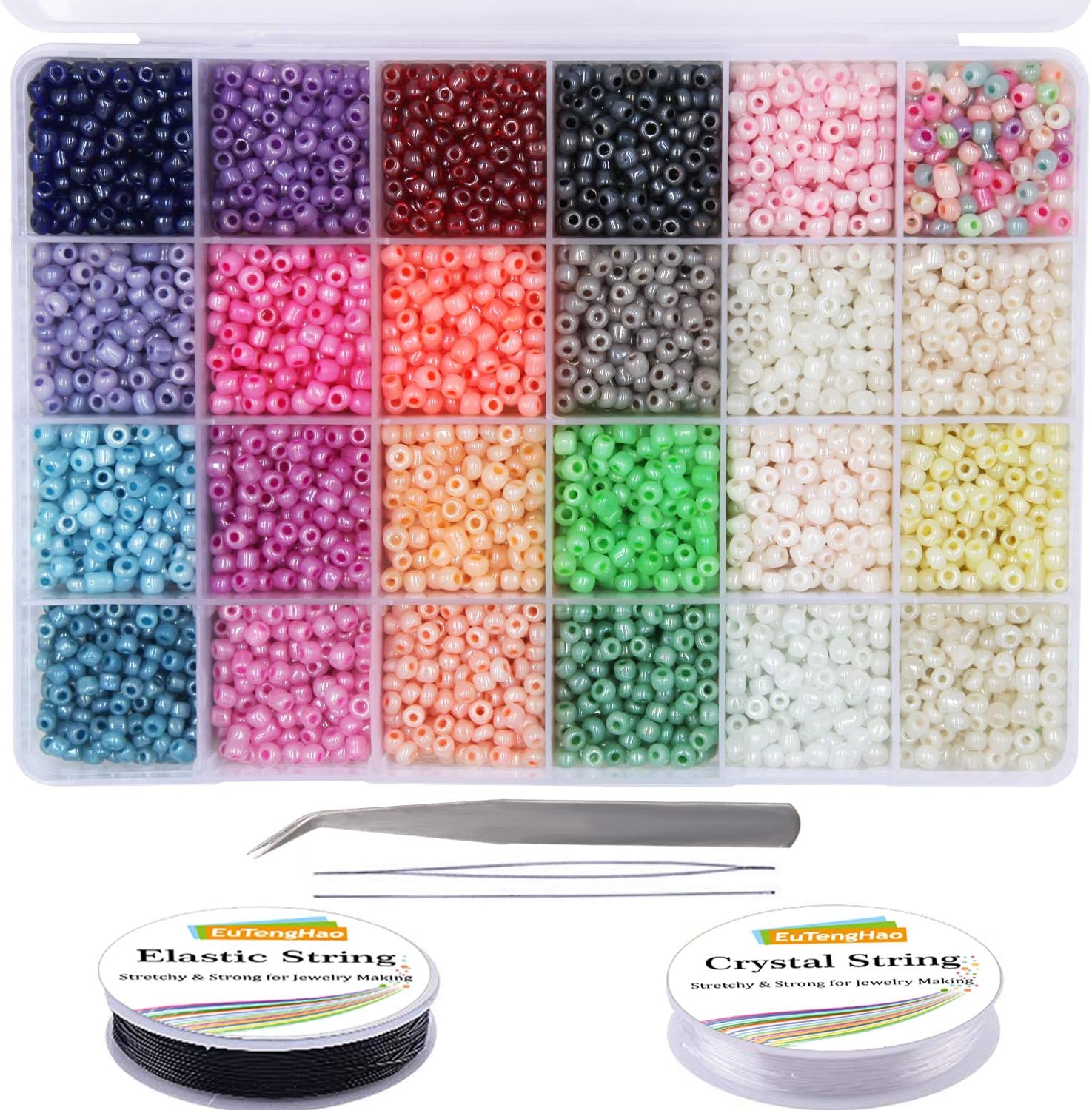 EuTengHao 6000pcs Glass Seed Beads Small Craft Beads Small