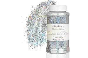 Celestial Glow: Holographic Diamond Silver Chunky Glitter