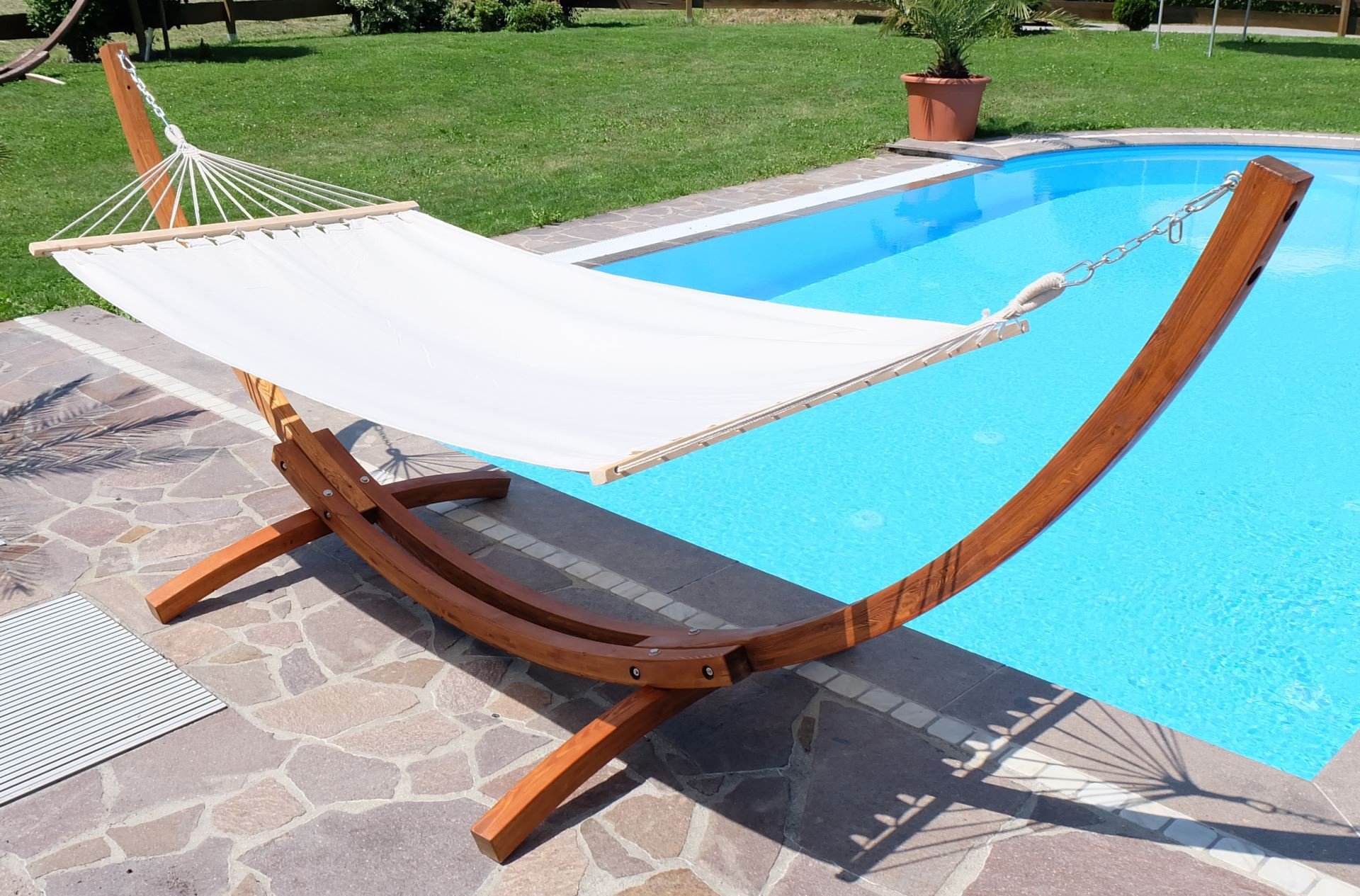 AS-S 350 cm Soporte de Hamaca Madera de alerce Incluye Hamaca Lucia