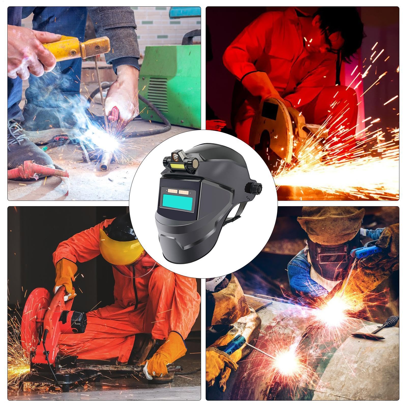 Casco de soldar - equipo de protección para soldar, capucha de soldar con oscurecimiento automático | Capucha de soldadura automática de color verdadero, equipo de soldadura transpirable para producci