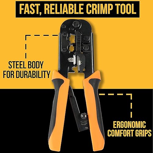 Miniatura 4 de InstallerParts Kit de herramientas de reparación de red 15 en 1 juego de herramientas electrónicas | Herramienta de prensado, comprobador de cables