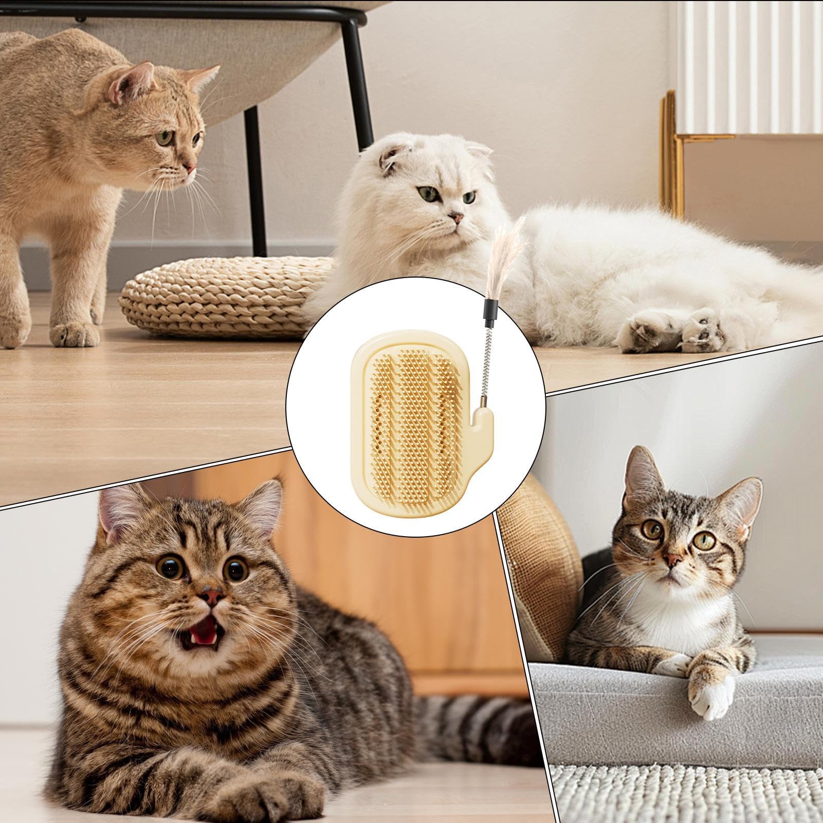 Kratzecke für Katzen – Eckkratzer mit Selbstwaschlappen und Katzen | Pflegezubehör für Tiere Massagekamm für Möbel Haus Sofa Tisch Kätzchen Kaninchen Innen
