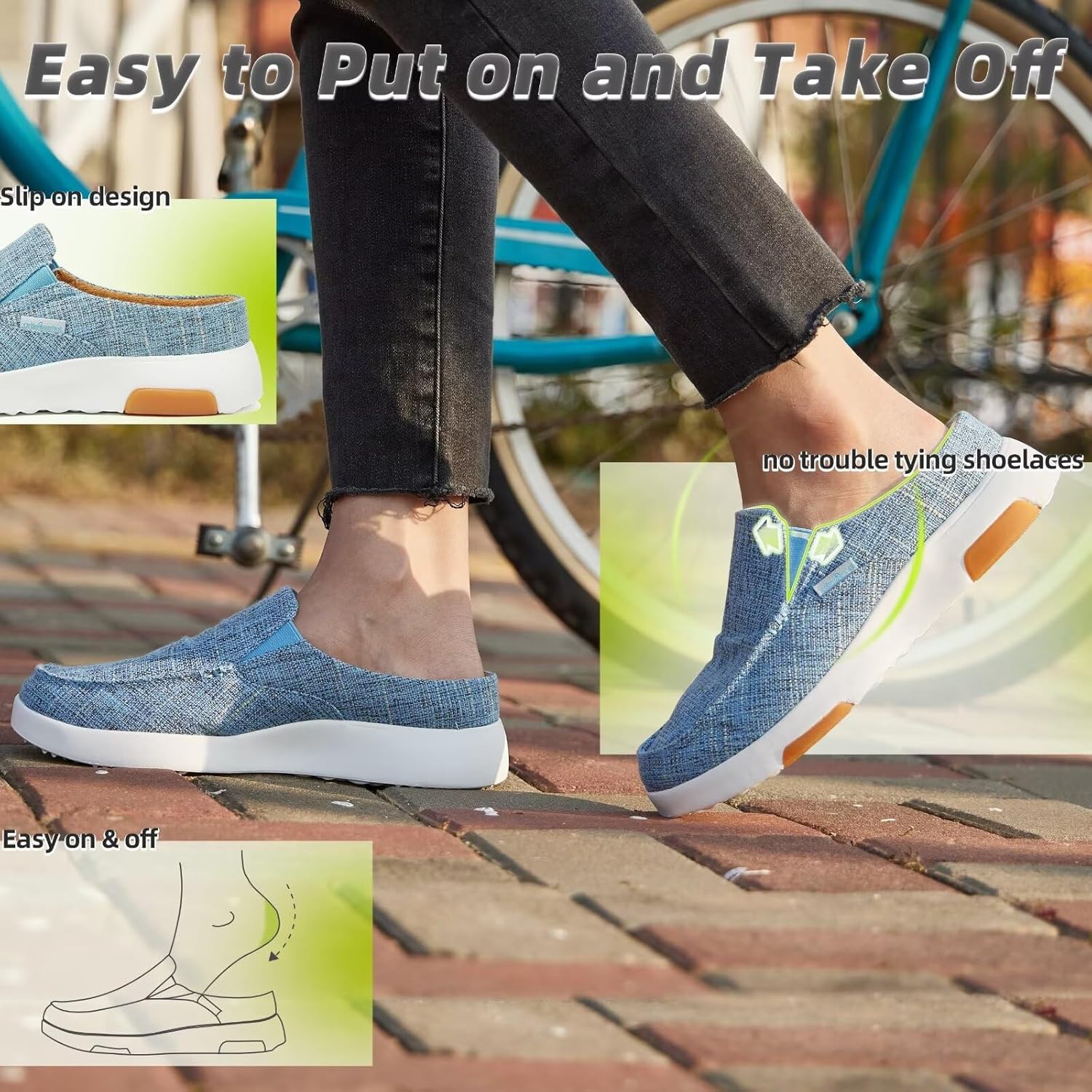 OrthoComfoot Women's Orthopedic Slip-On Loafers Walking Shoes: Comfortable Arch Support Slippers for Plantar Fasciitis, Casual Canvas Orthotic Mule Clogs for Foot Heel Pain Relief - Image 7