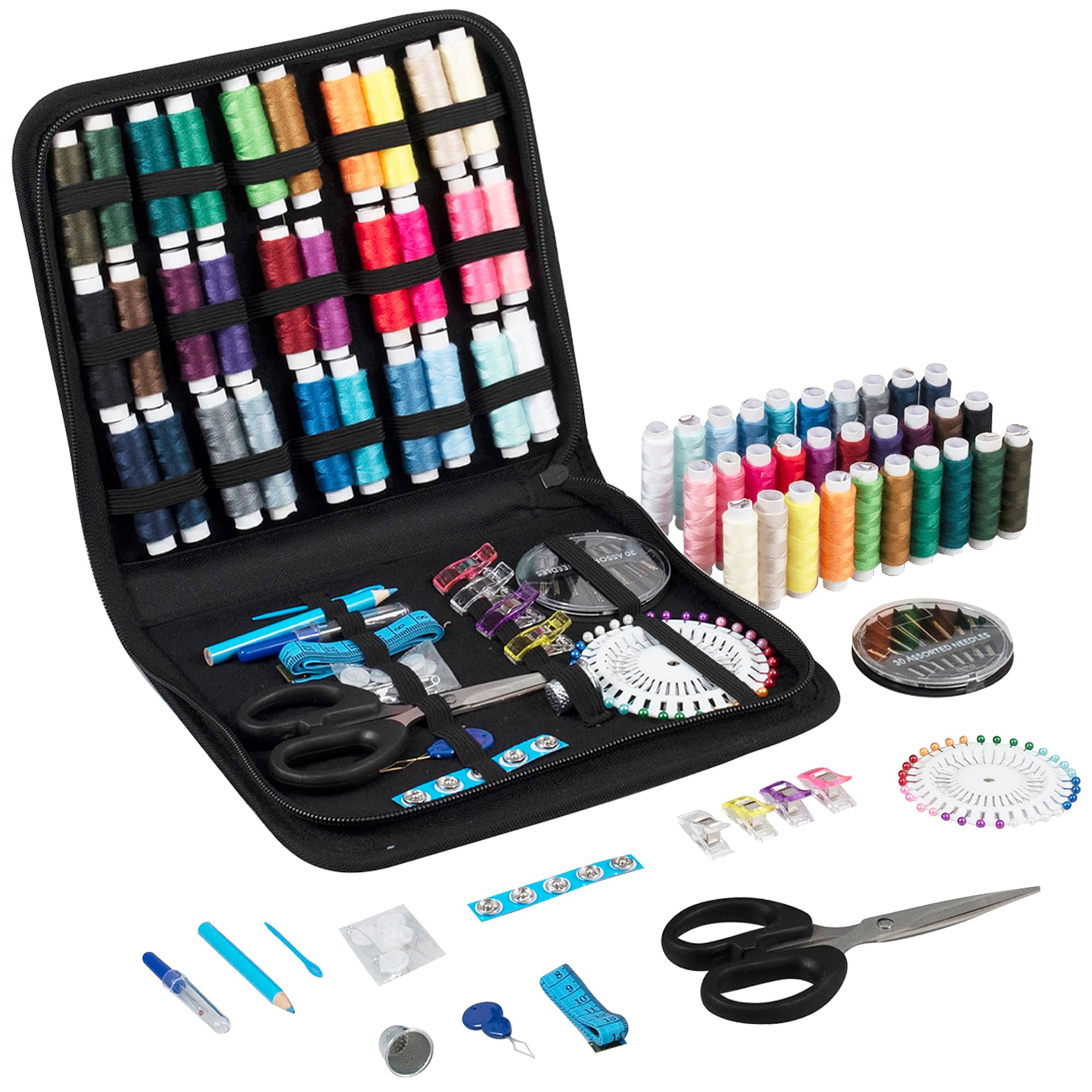 Sewing Kit: Premium: Zip Case: Large: Blue (MISSING ITEMS)