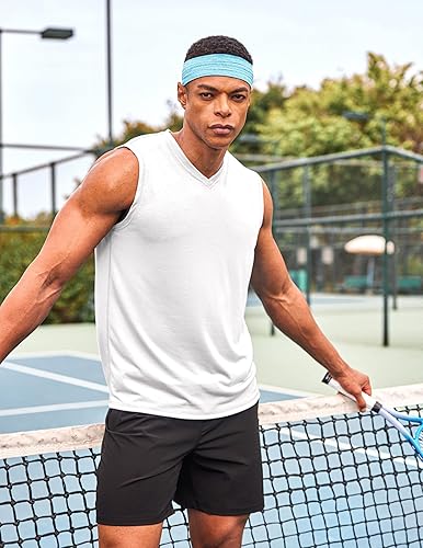 Miniatura 3 de COOFANDY Camiseta sin mangas para hombre, paquete de 3 camisetas sin mangas para gimnasio, cuello en V, culturismo, musculación