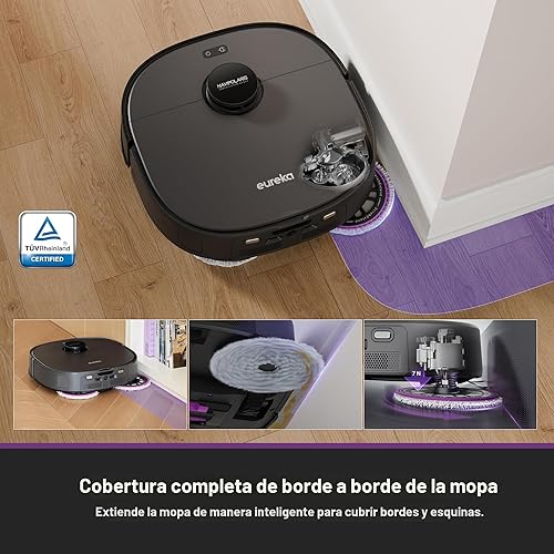 Miniatura 7 de Eureka J15 Evo - Robot aspirador ultra autovaciante, 22,000 Pa succión automática fregona elevación 131F aire caliente seco exfoliante extender
