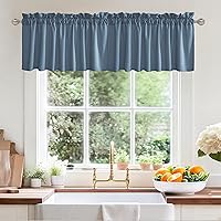 Vista 29 de RYB HOME Cortinas Blancas con Textura de Lino, Cenefas Transparentes, Complementos Superiores para Ventanas, Cortinas Semitransparentes para Cocina