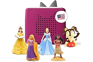 Toniebox Audio Player Starter Set with Cinderella, Belle, Moana, Tangled, and Playtime Puppy