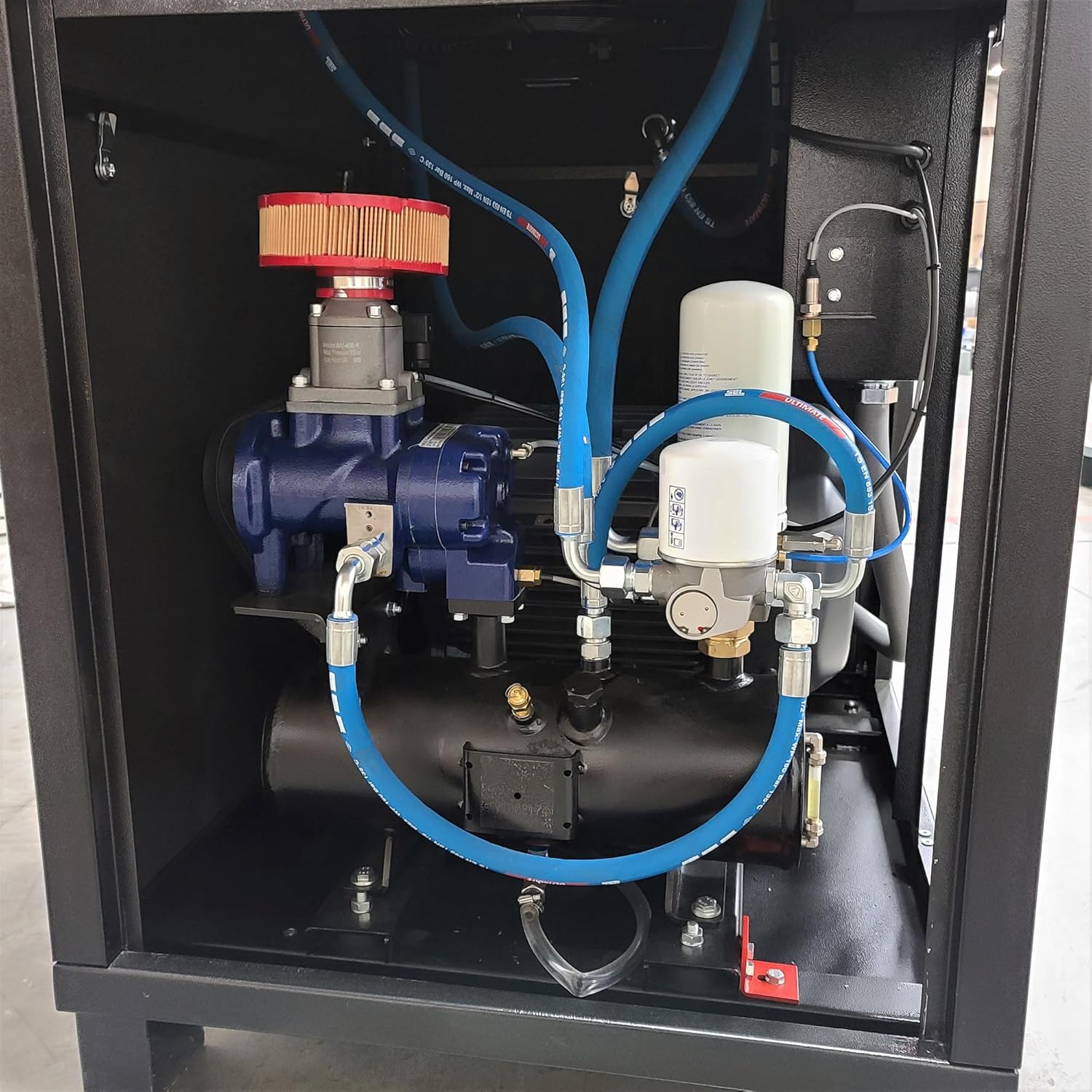 EMAX 1PH Indust Rotary Screw Compressor Cabinet Only Horsepower 5 HP Air Tank Size 0 GalV 230